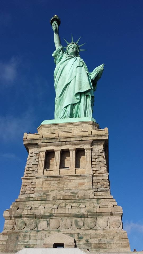 Lady Liberty on a cold, clear day