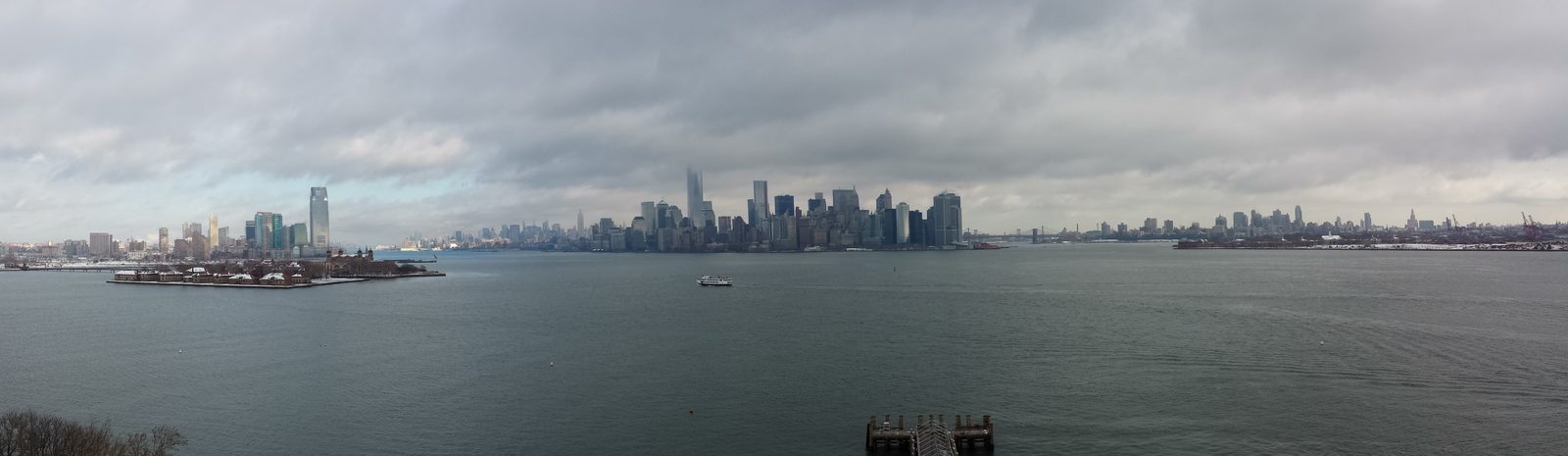 The harbor and Manhattan skyline