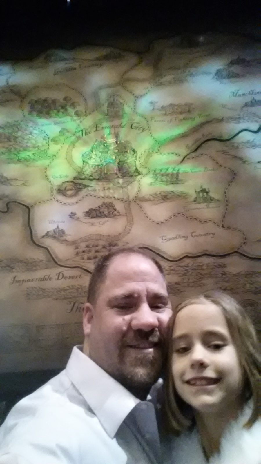 Lisa and me under the glowing map of Oz