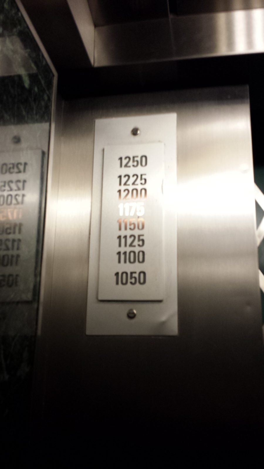 The elevator's floor dial