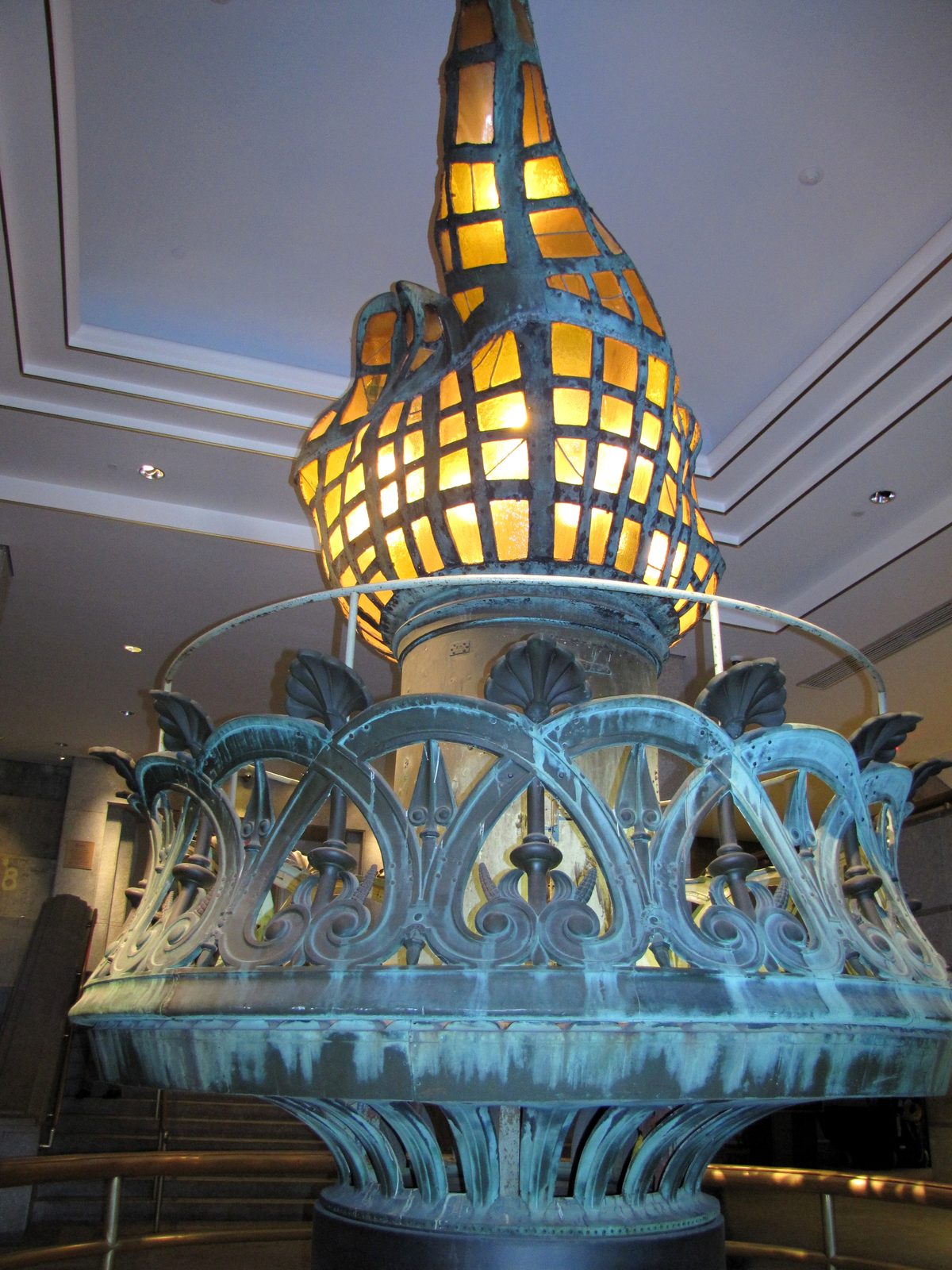 The original torch in the pedestal museum