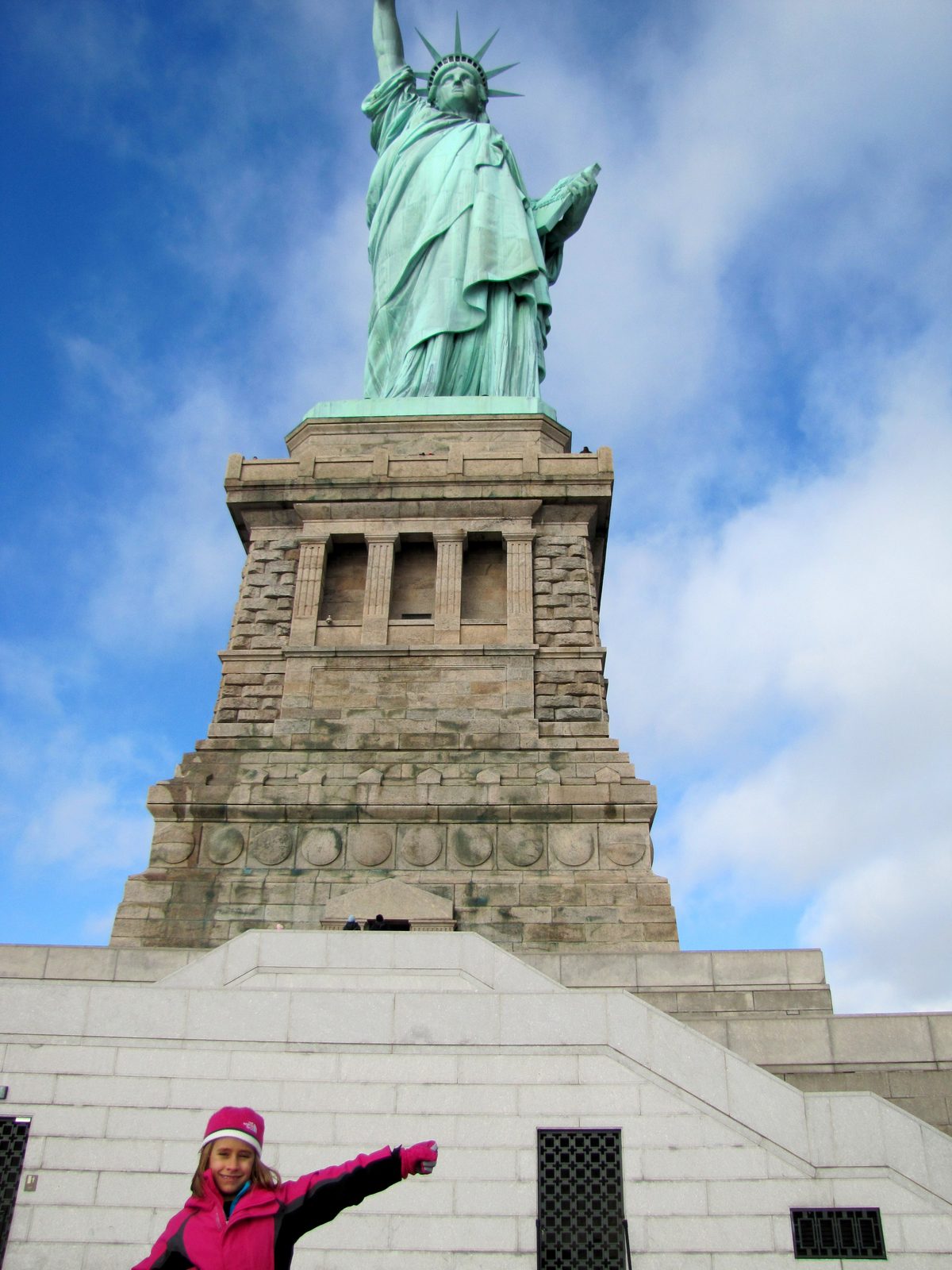 Lisa doing her Lady Liberty impression