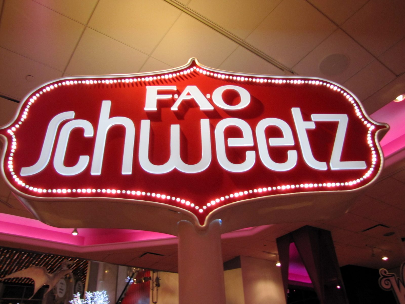 The F.A.O. Schweetz candy counter sign