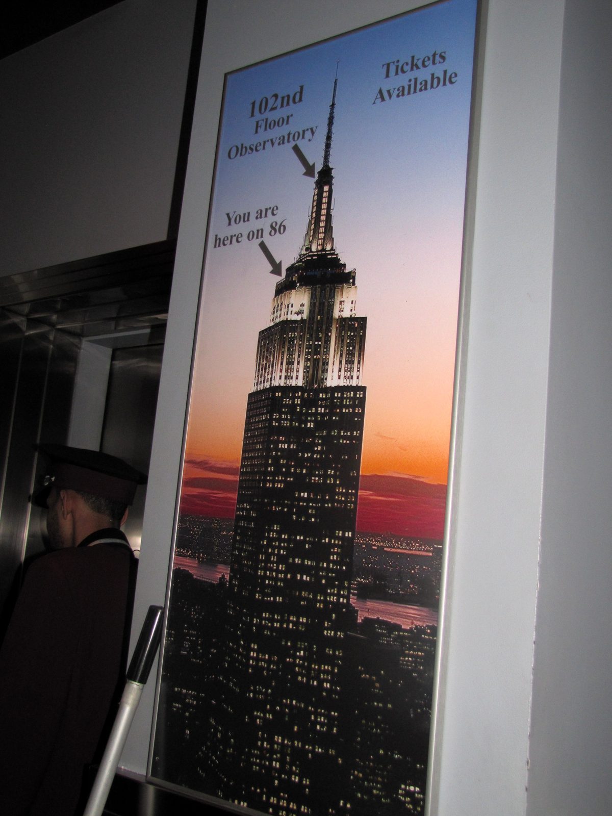 A lit skyline poster inside