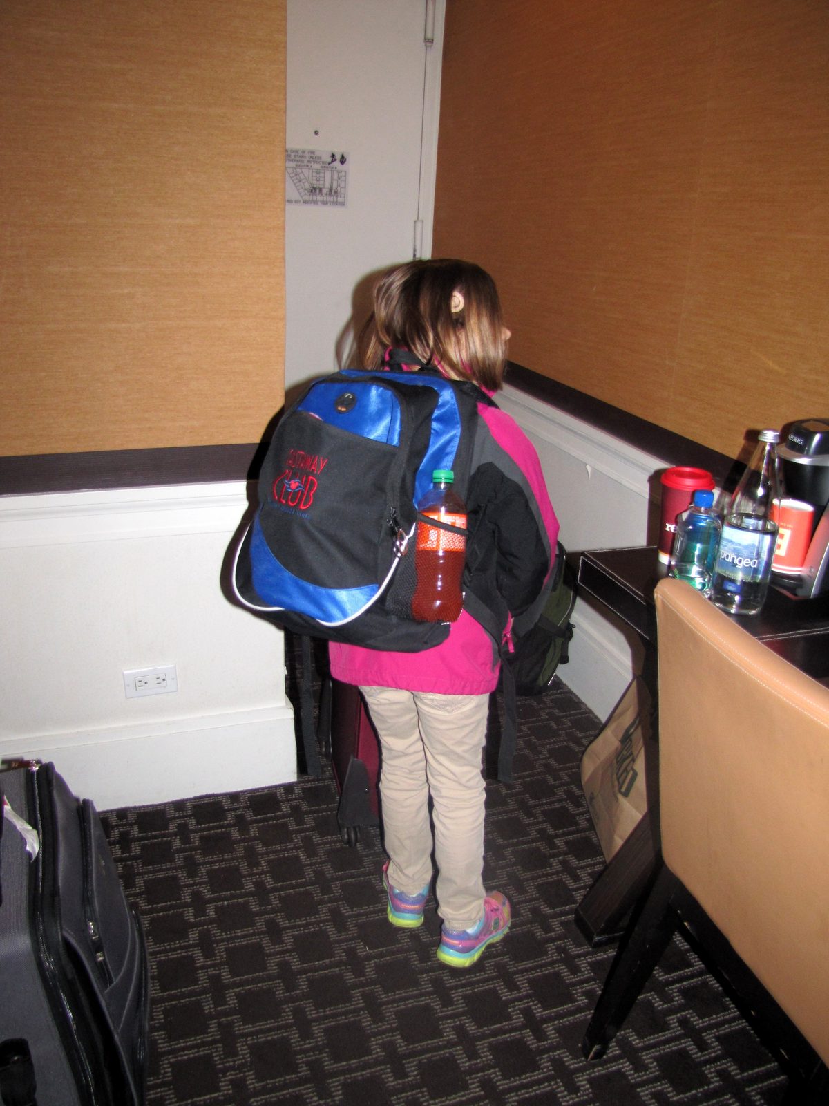 Lisa packing up before we left the hotel