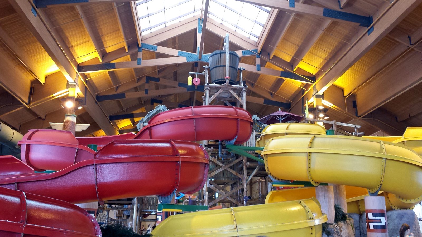 Back at the water park slides