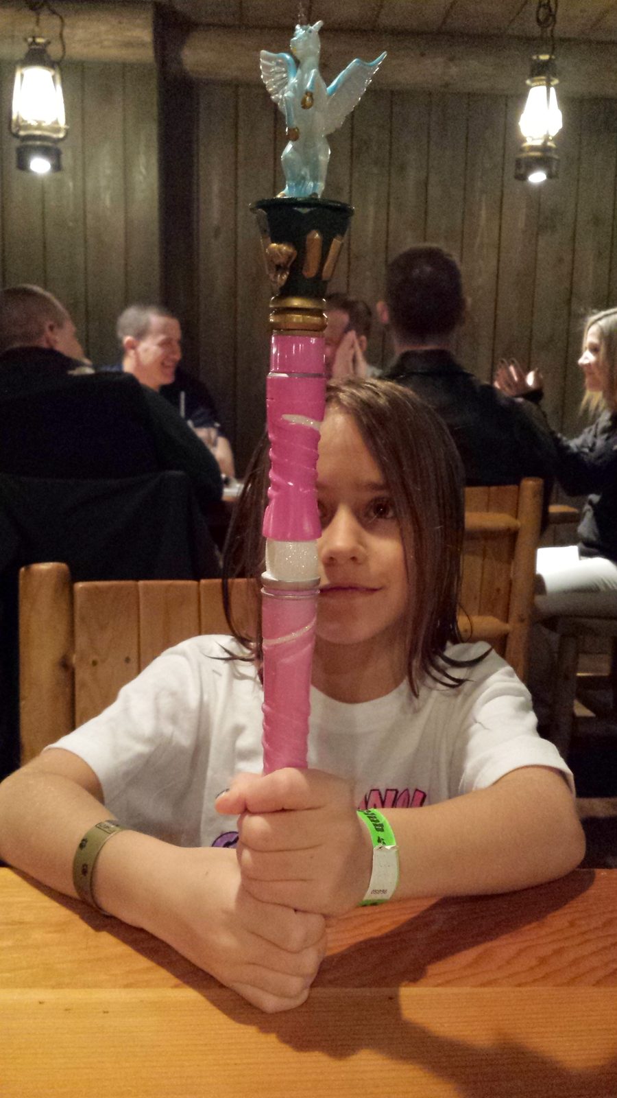 Lisa with her MagiQuest wand