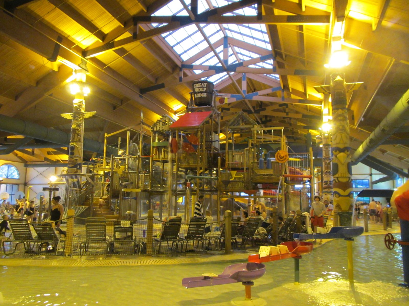 The lodge's indoor water park