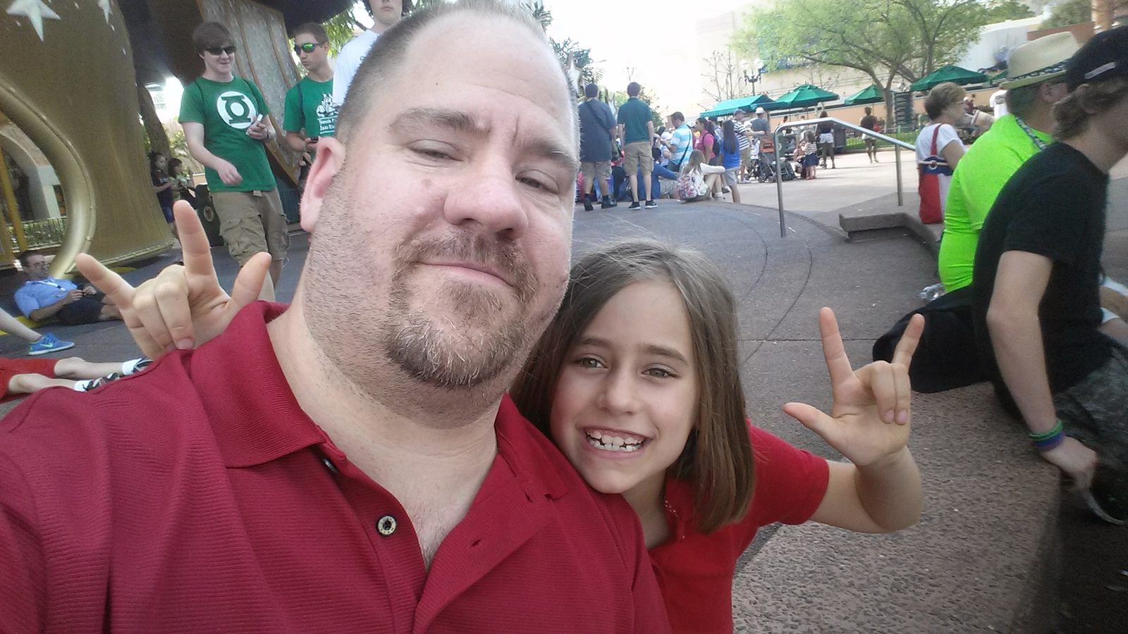 Lisa and me sign "I love you" in ASL