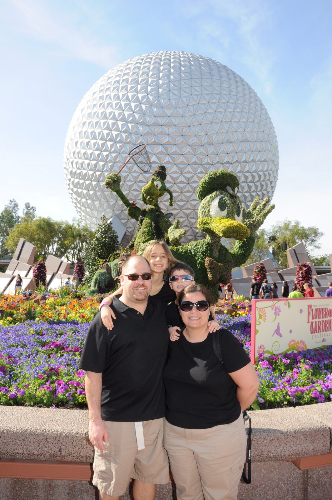 The four of us at Spaceship Earth