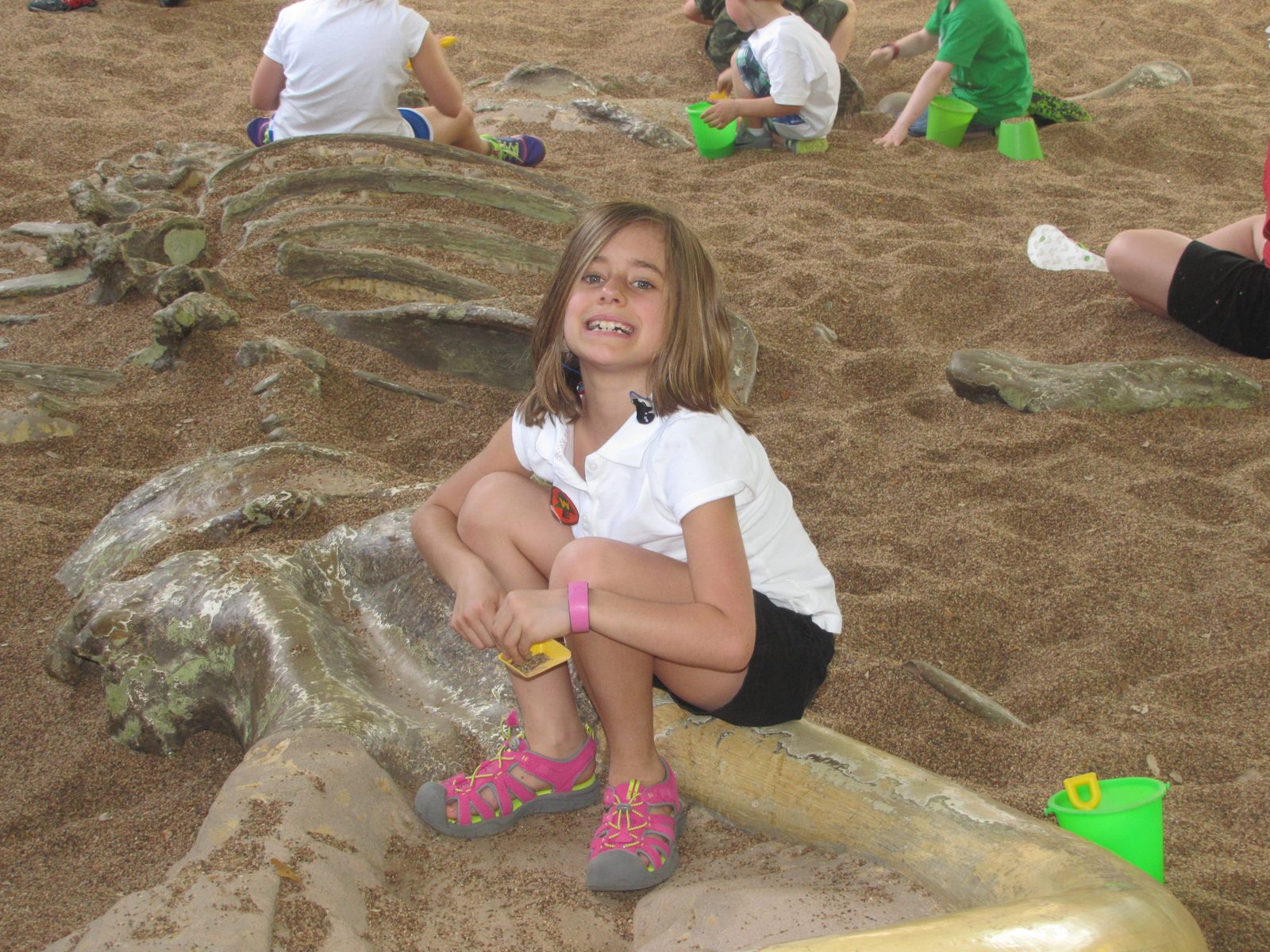 Lisa digging for fossils in the Boneyard