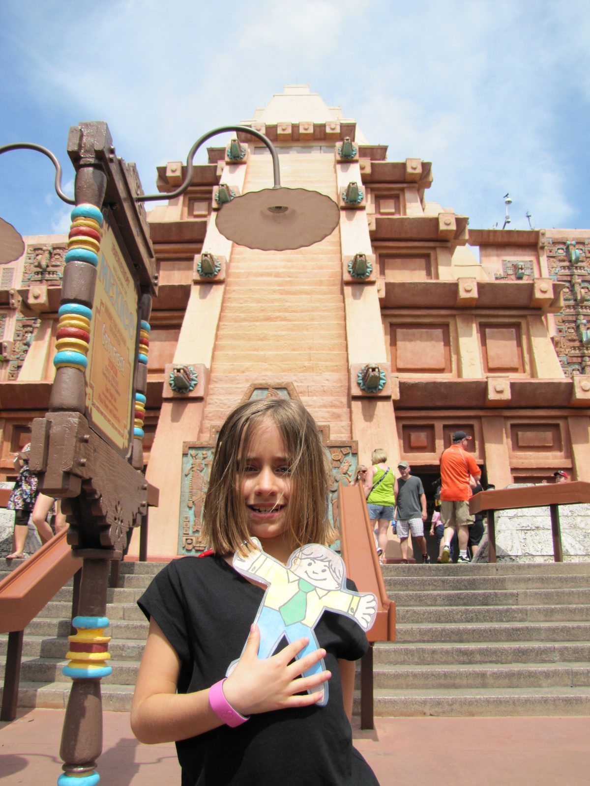 Lisa and Flat Stanley at the Mexico pavilion