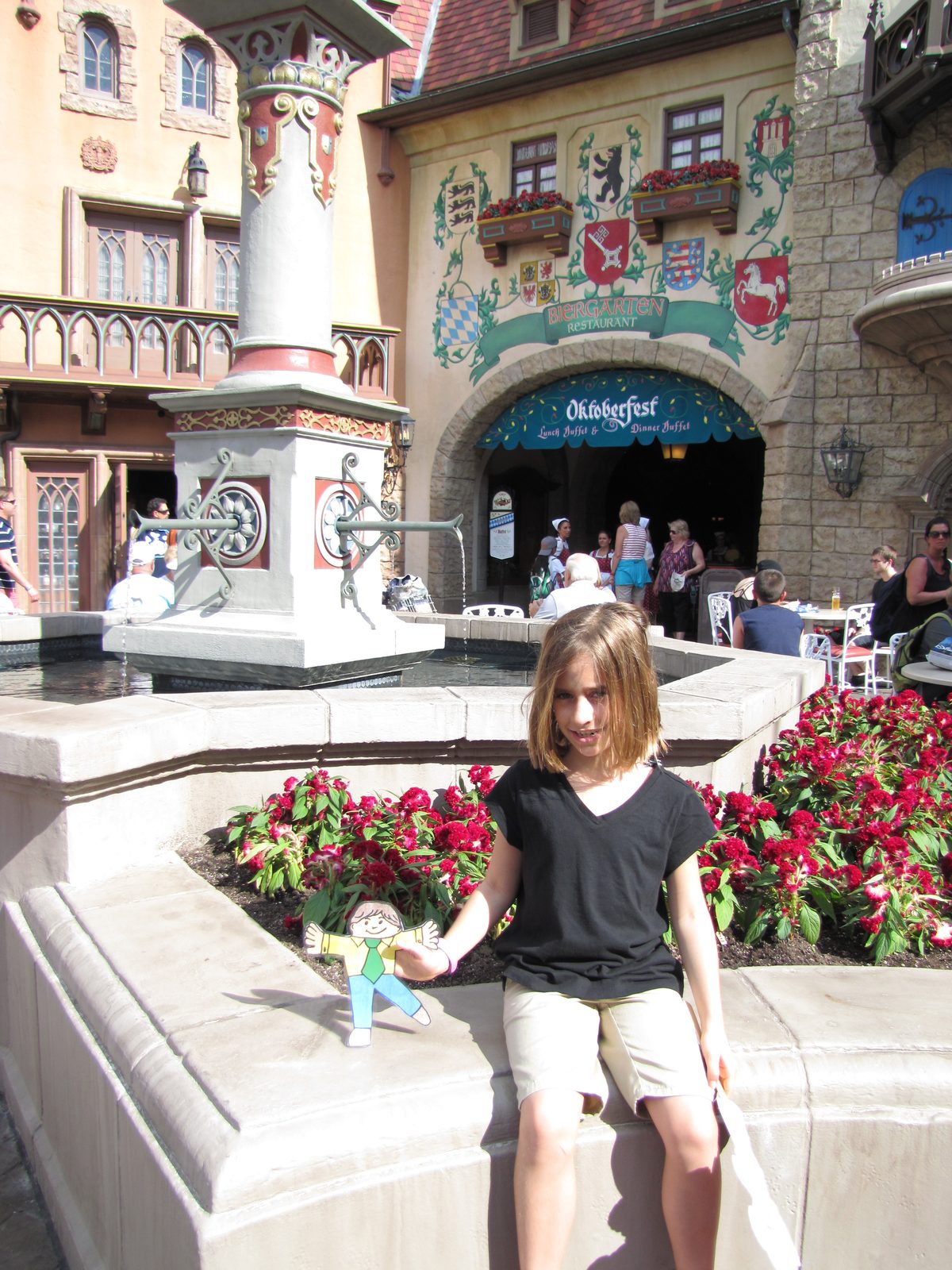 Lisa and Flat Stanley at the Germany pavilion