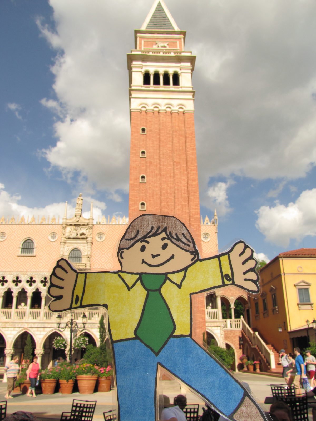 Flat Stanley in Italy at Epcot