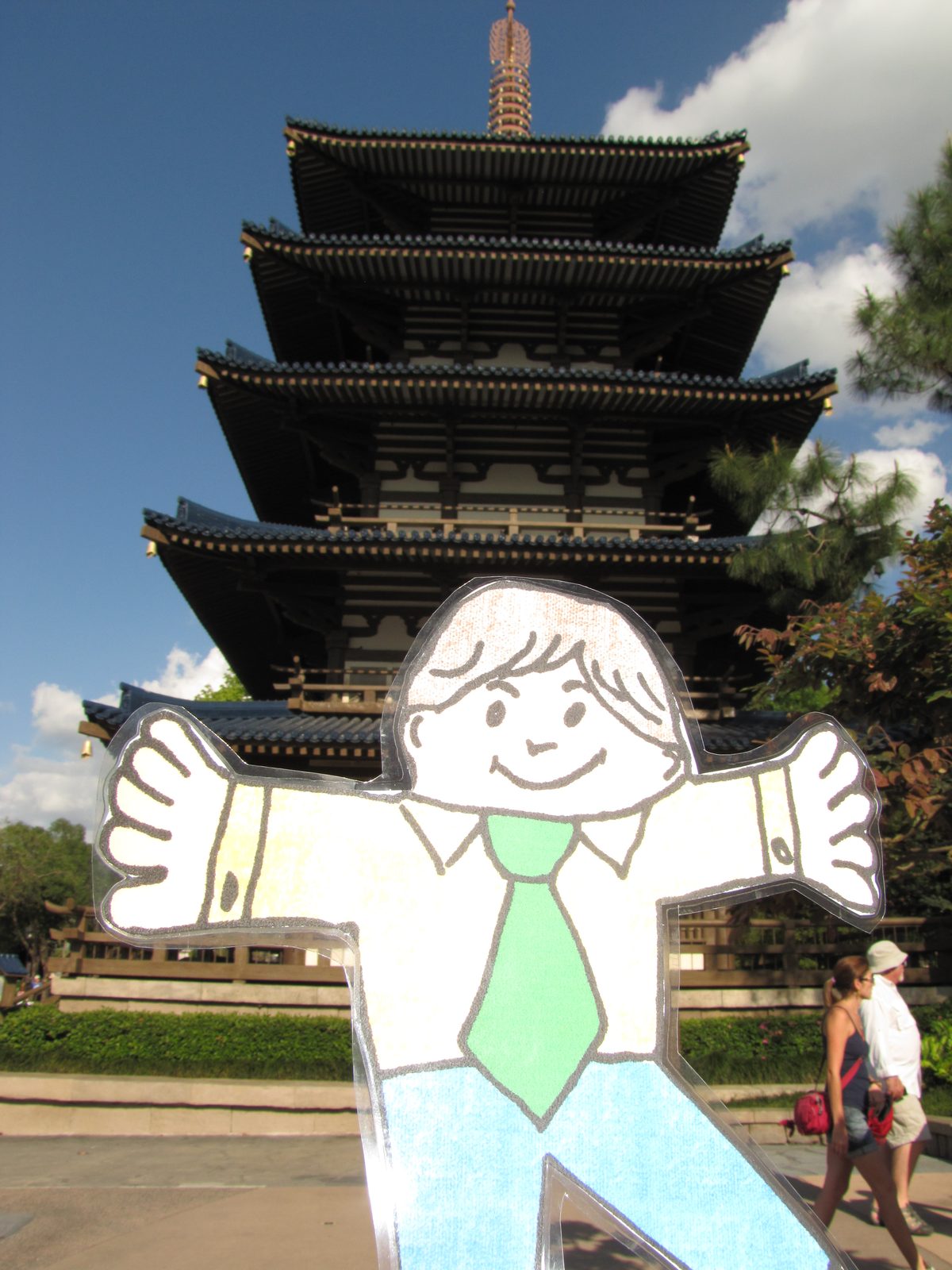 Flat Stanley touring the Japan pavilion