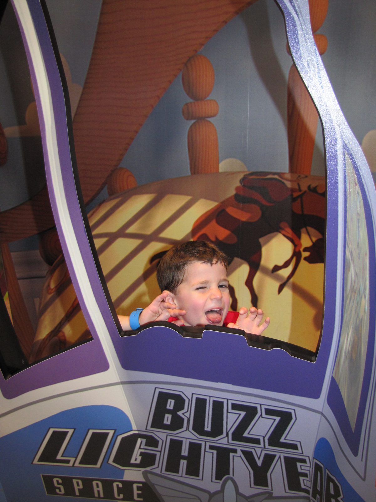 Thomas in the Buzz Lightyear ride vehicle