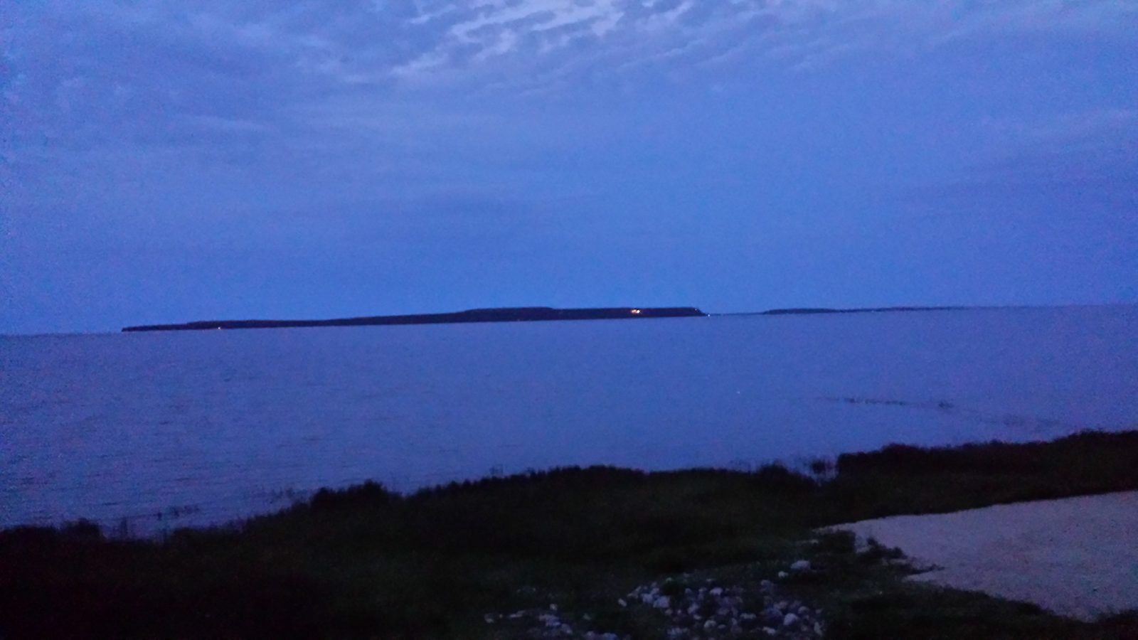 Evening sky over the Straits at St Ignace