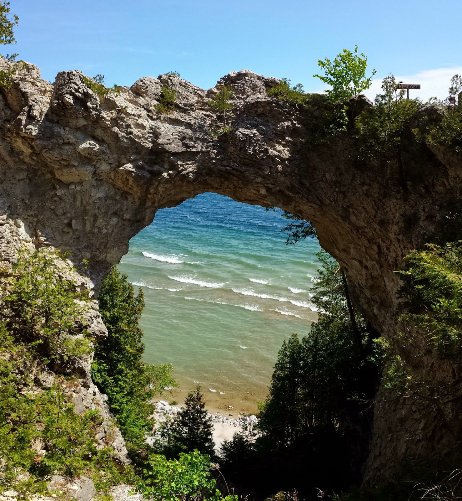 Arch Rock along the shoreline