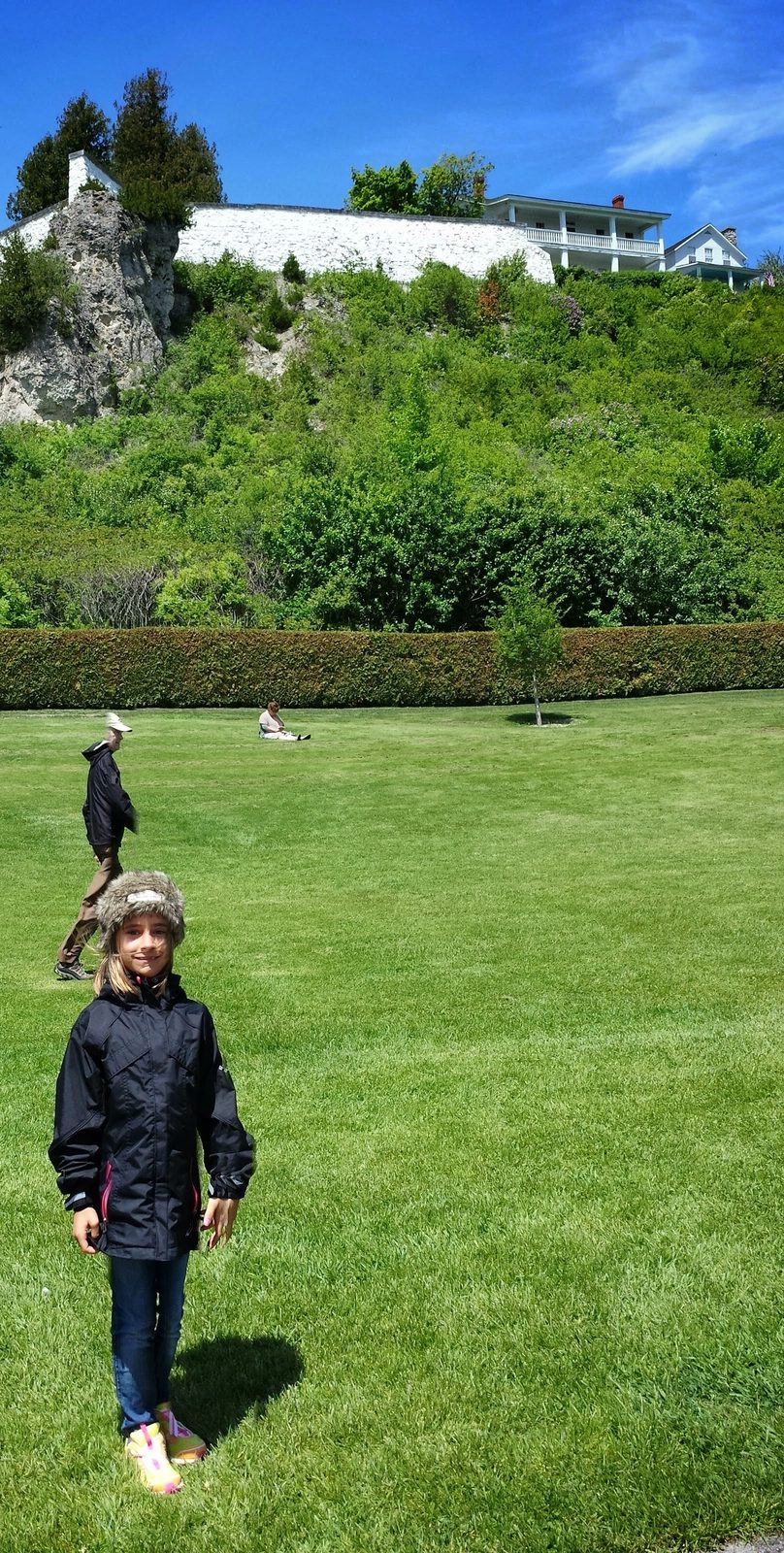 Lisa out on the fort's lawn