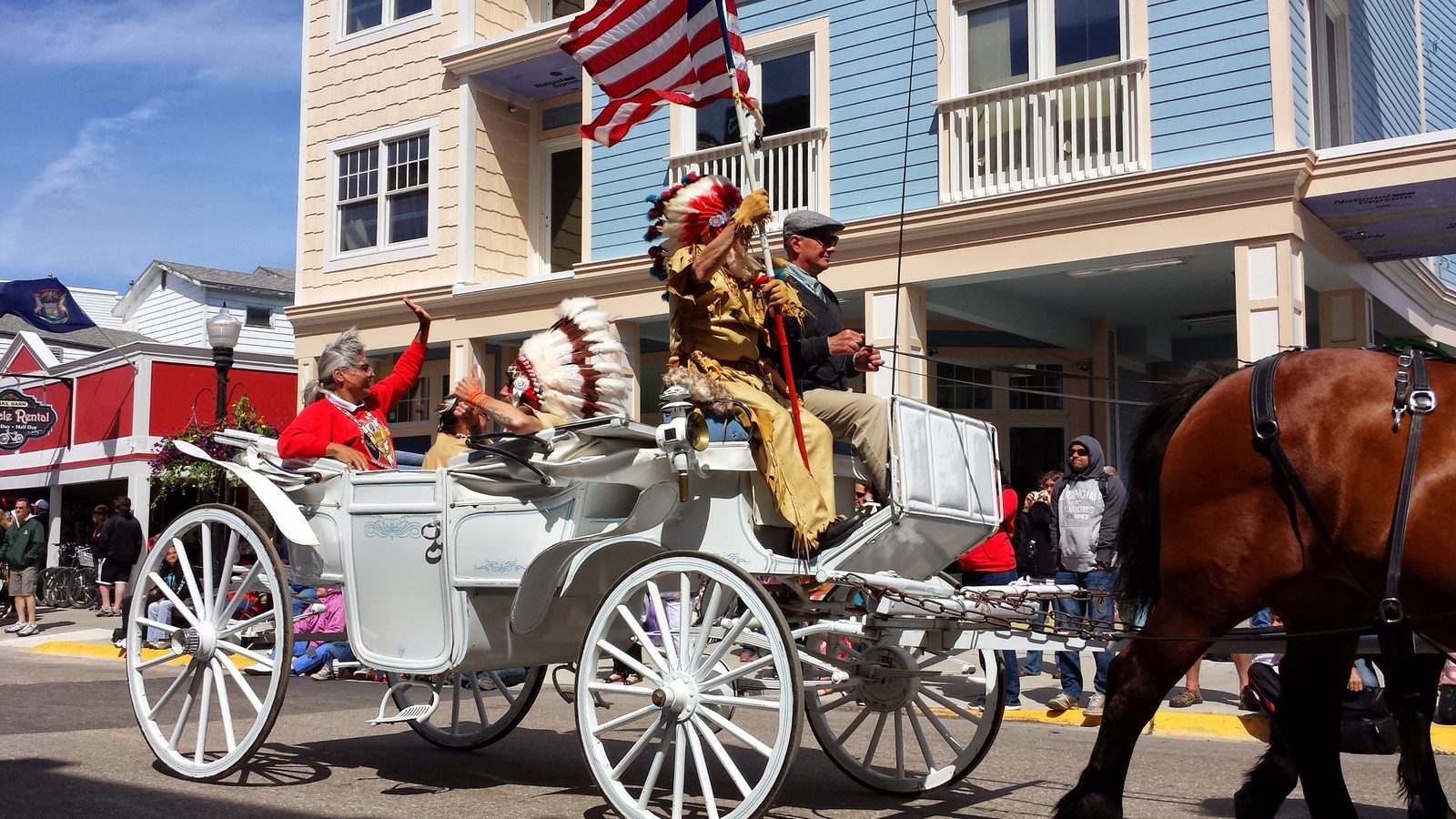 The carriage tour coming down Main Street