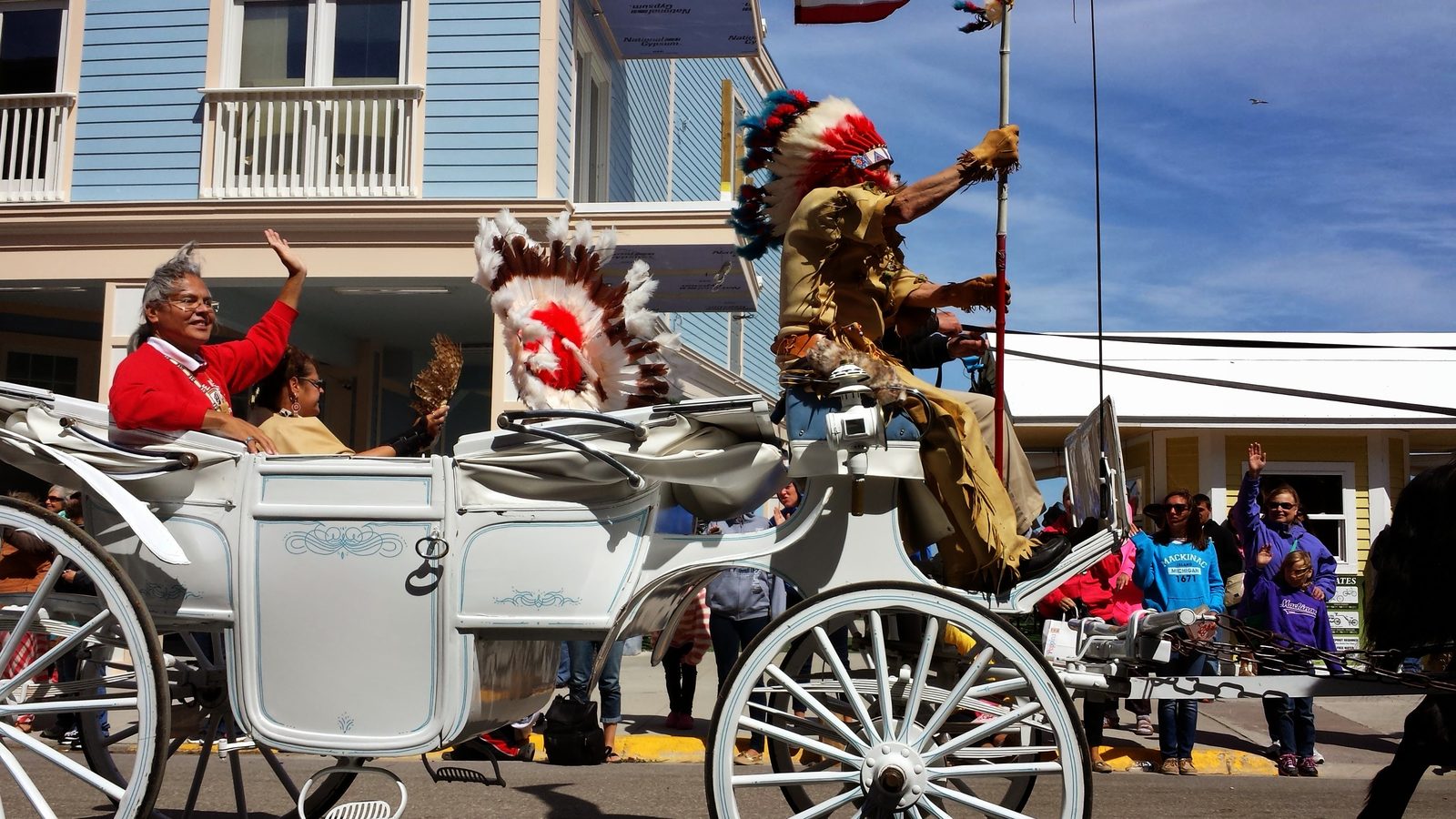 The Lilac Festival parade passing through town