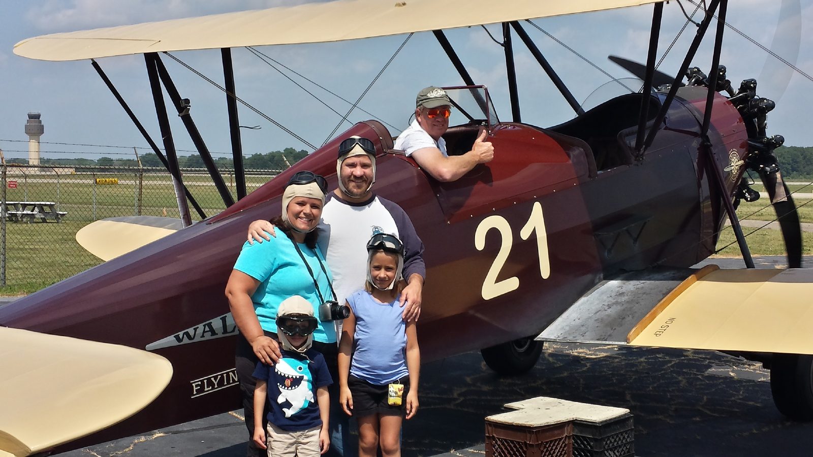 Kathy, Lisa, Thomas and I with the Waldo Wright biplane