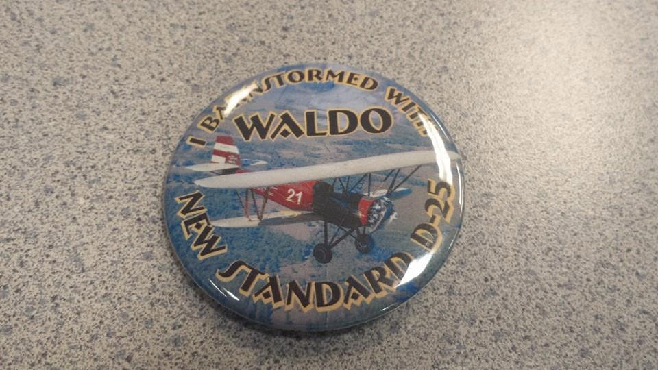 Our souvenir pin from the New Standard D-25 ride