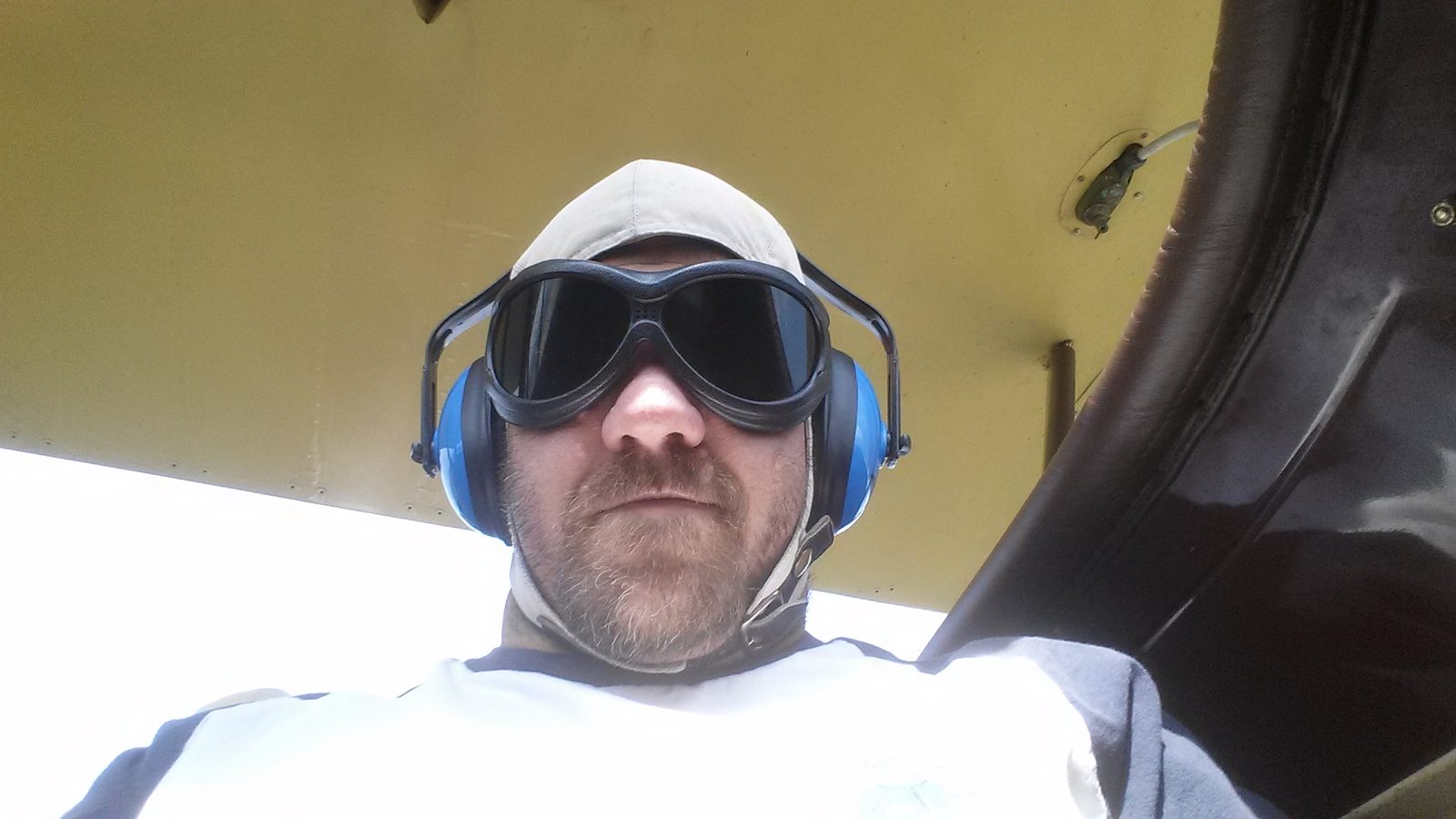 Ready for takeoff in the open cockpit