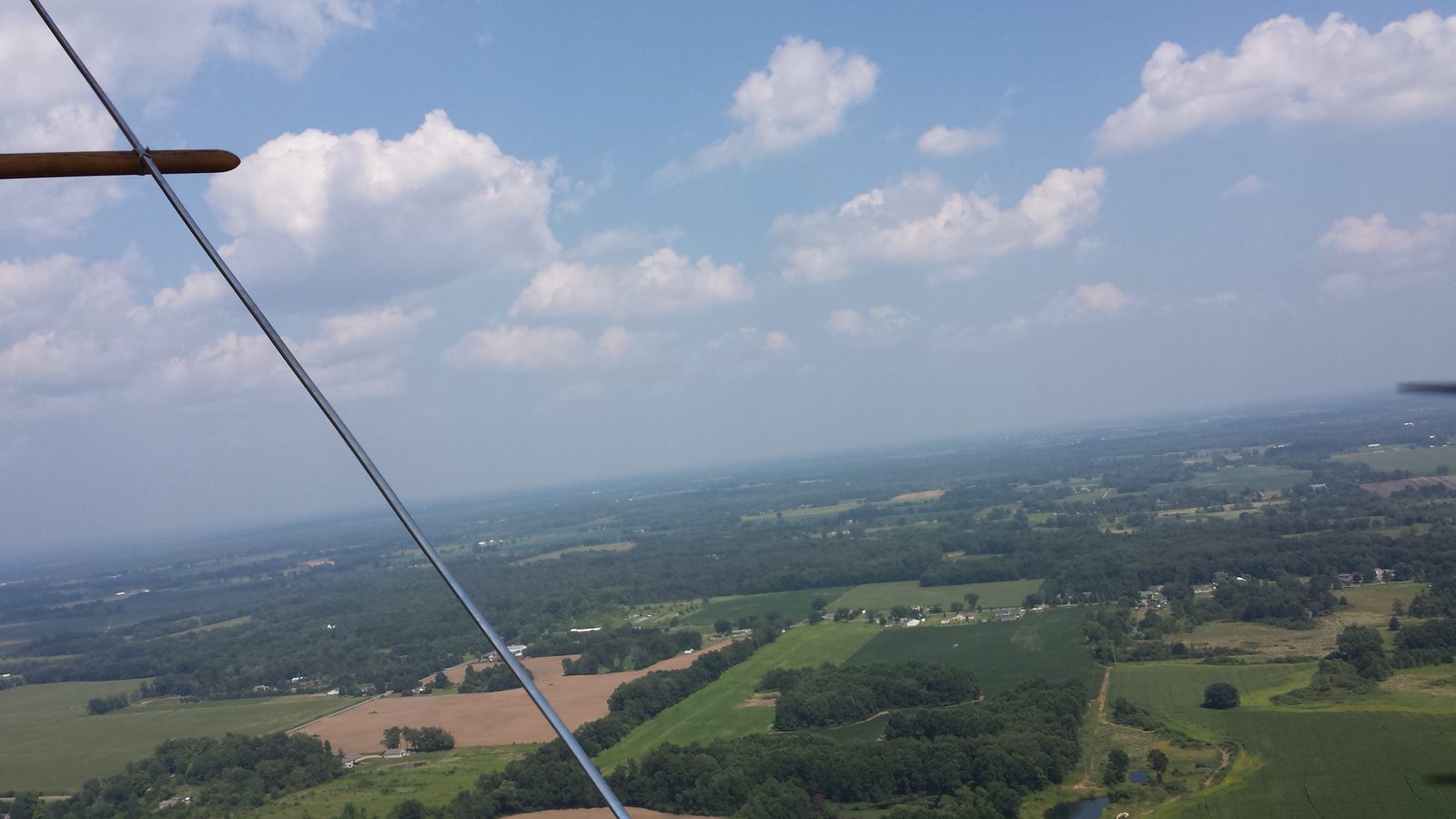 The view from the open cockpit biplane