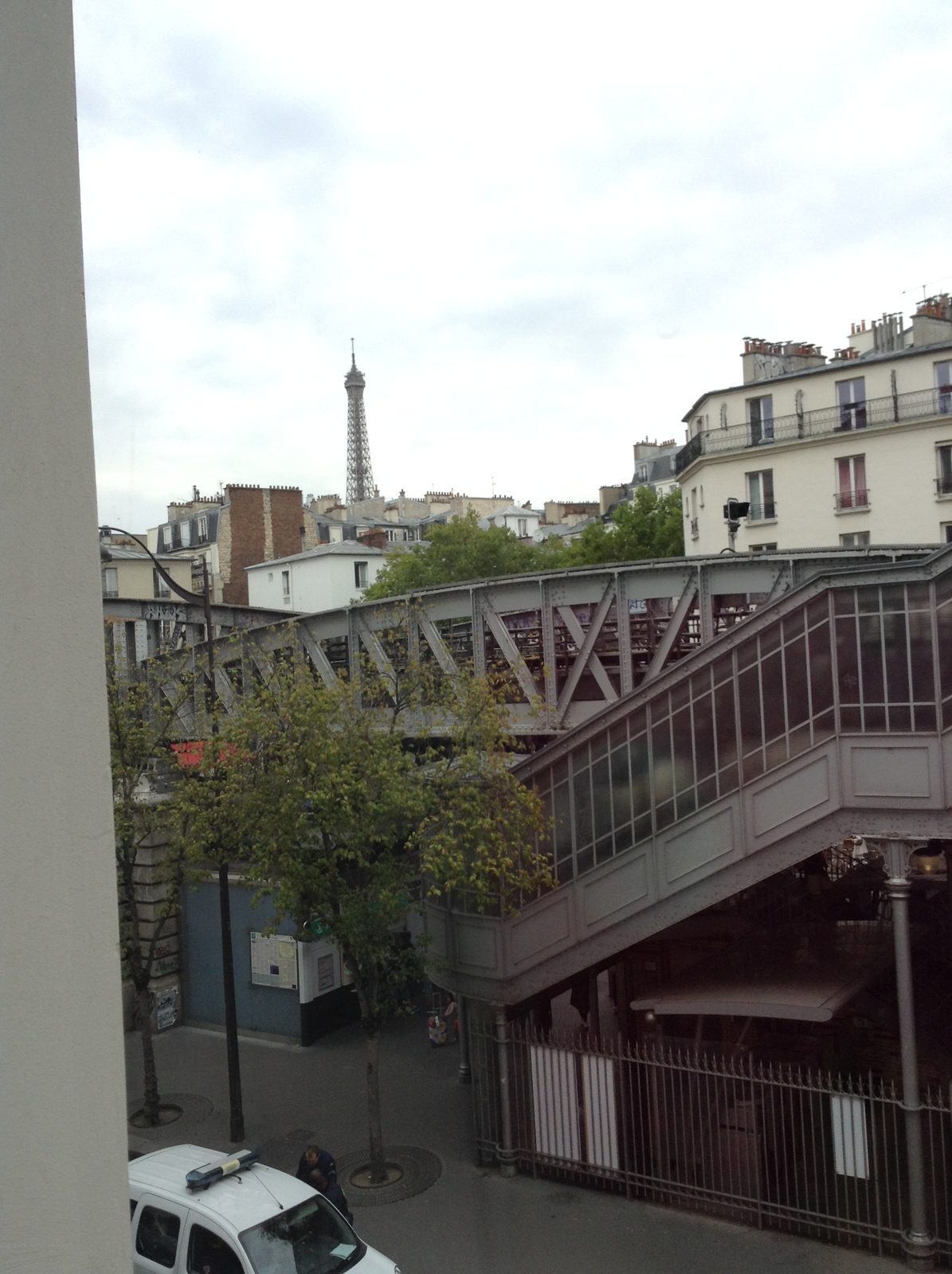 The Eiffel Tower from our hotel window
