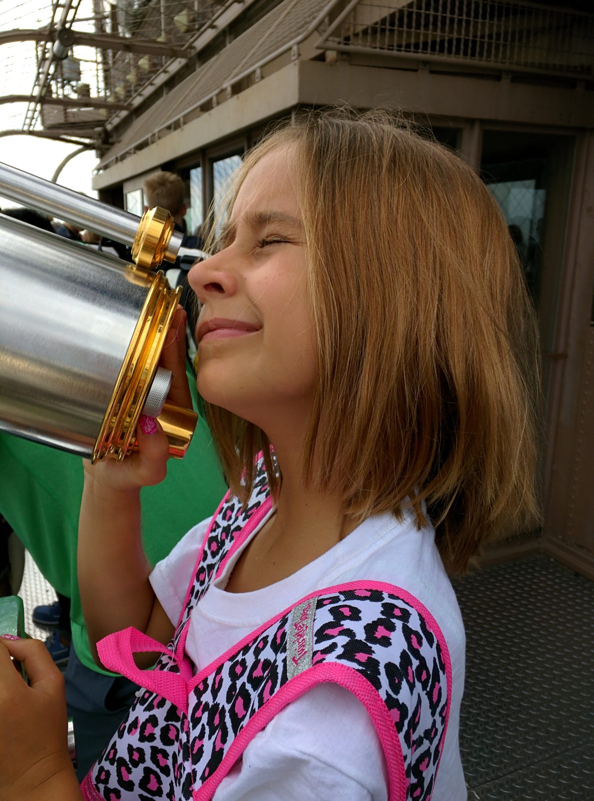 Lisa at the telescope on the tower