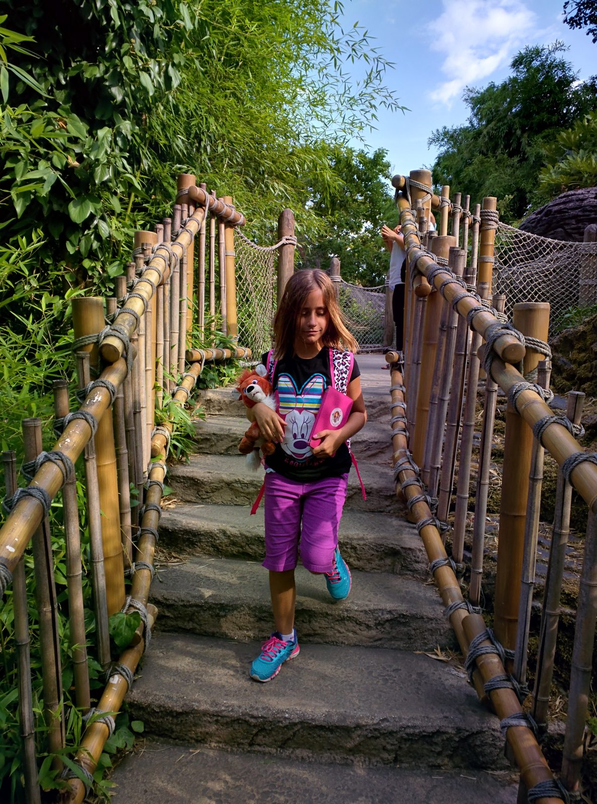I let Lisa do the Swiss Family Robinson track by herself. When she came out, she had pulled her stuffed animal out for companion, and her iPad for pictures