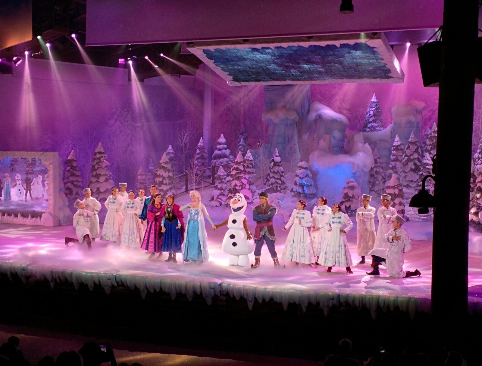 We watched Anna, Elsa, Kristoff and Olaf in the Frozen ice show at Disneyland Paris