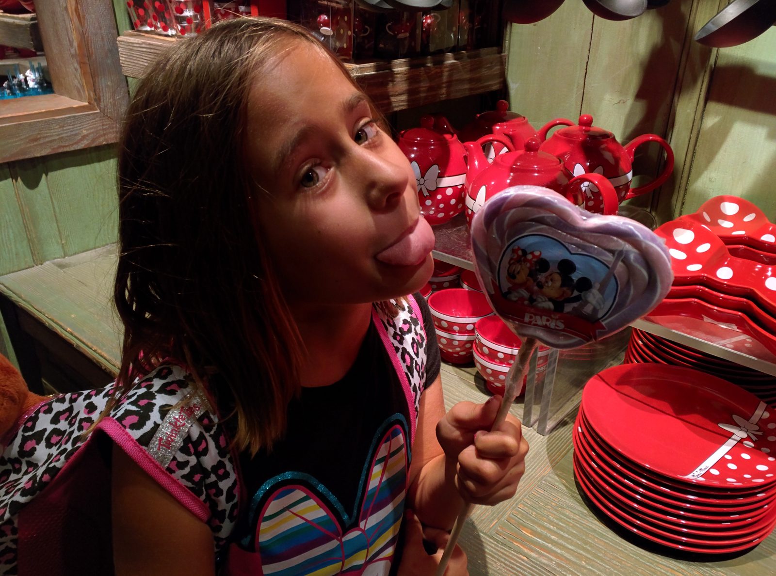 Lisa with her heart lollipop