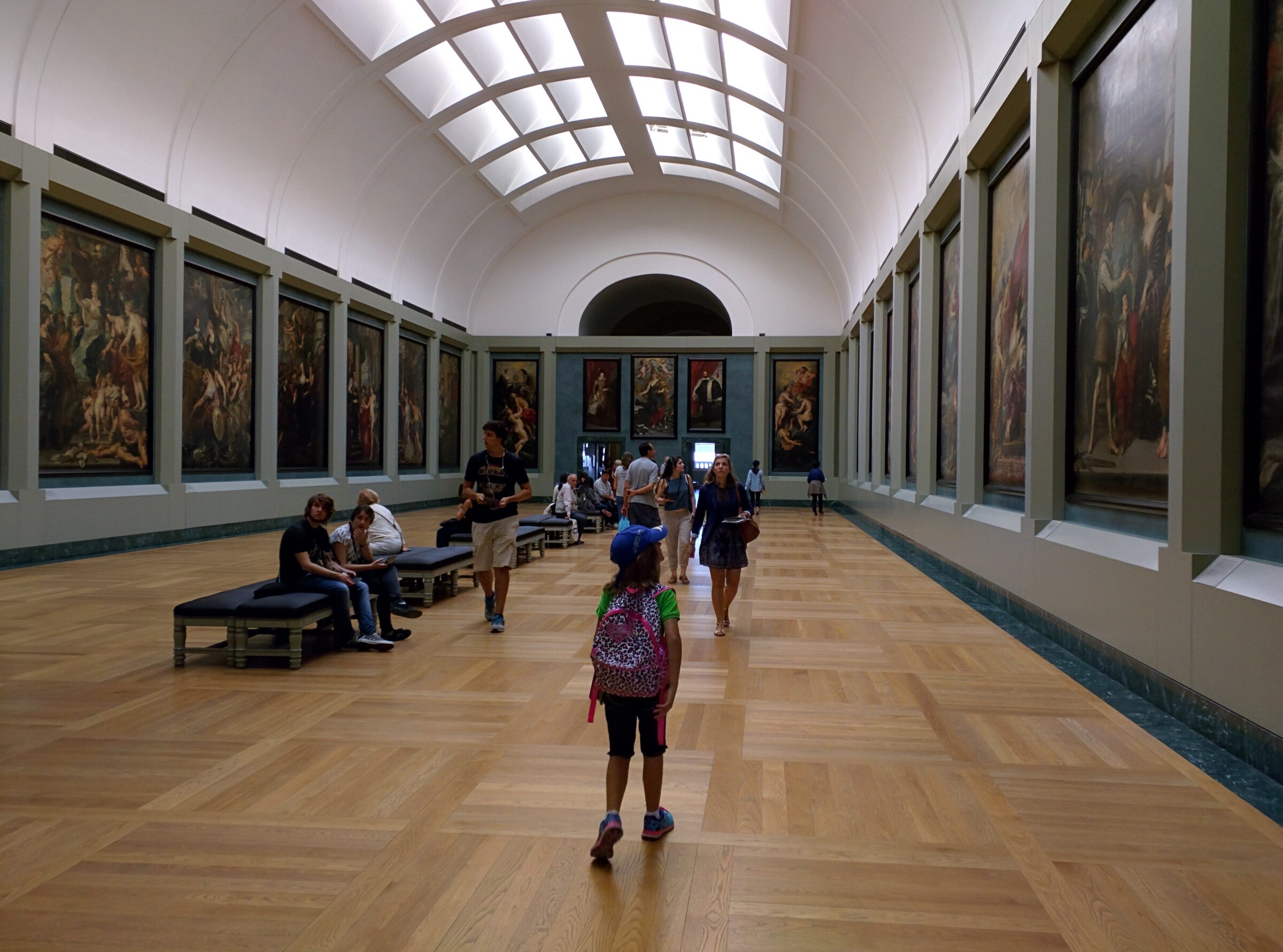 Walking the great gallery at the Louvre