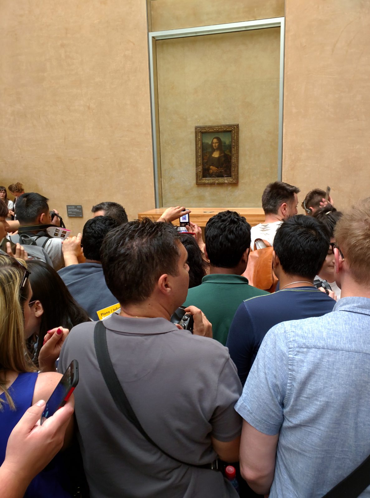 The crowd in front of the Mona Lisa
