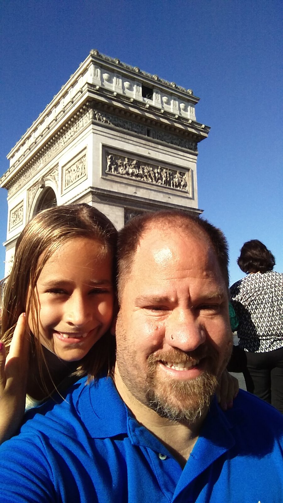 Lisa and me at the Arc de Triomphe