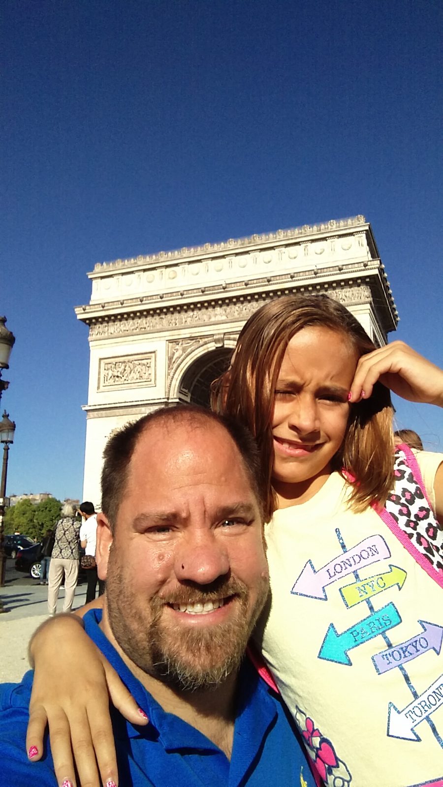 Lisa and me at the Arc de Triomphe