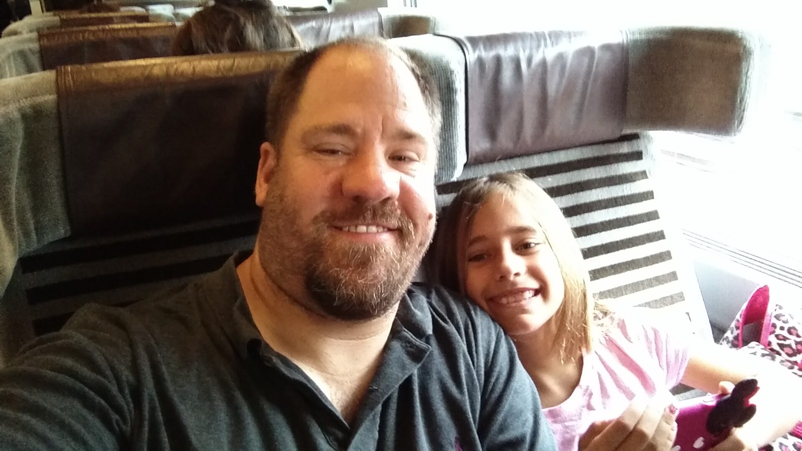 Lisa and me aboard the Eurostar to London