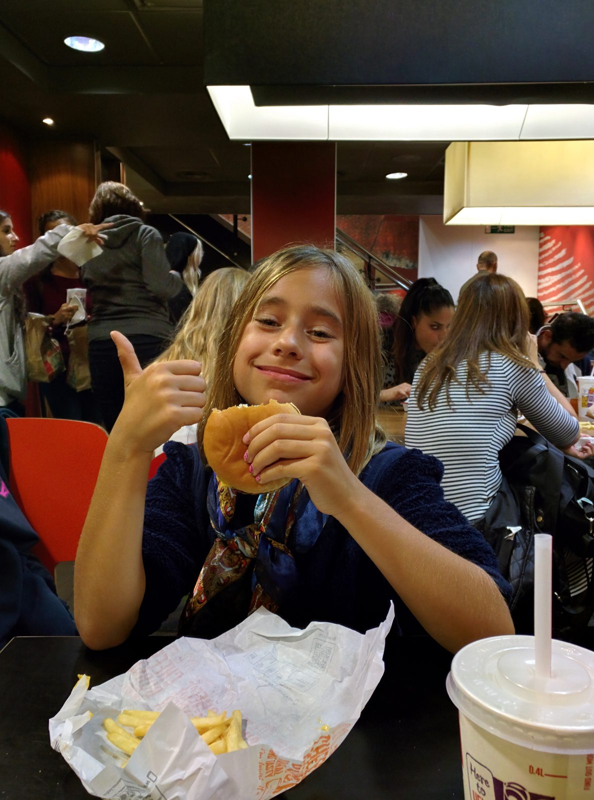 Thumbs up over a McDonald's lunch