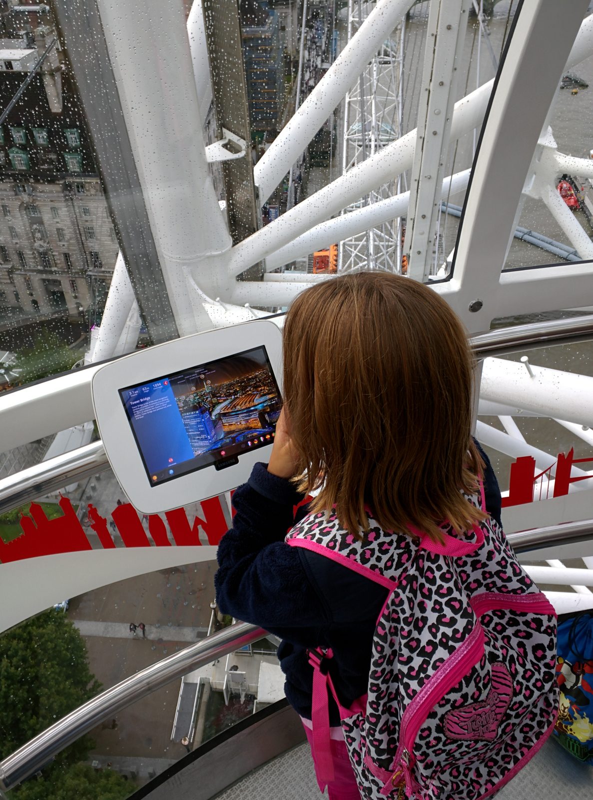 Using the touch screen in the London Eye capsule
