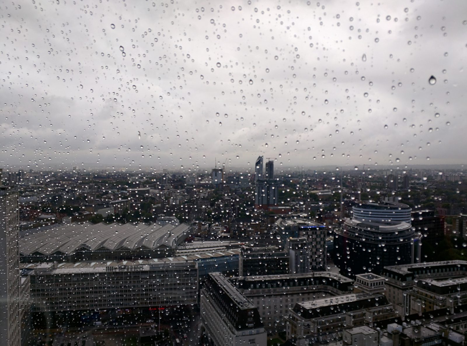 Probably a great view from the London Eye, if it weren't raining