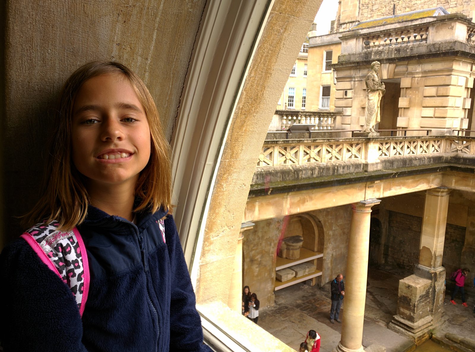 Lisa above the Great Bath at the Roman Baths
