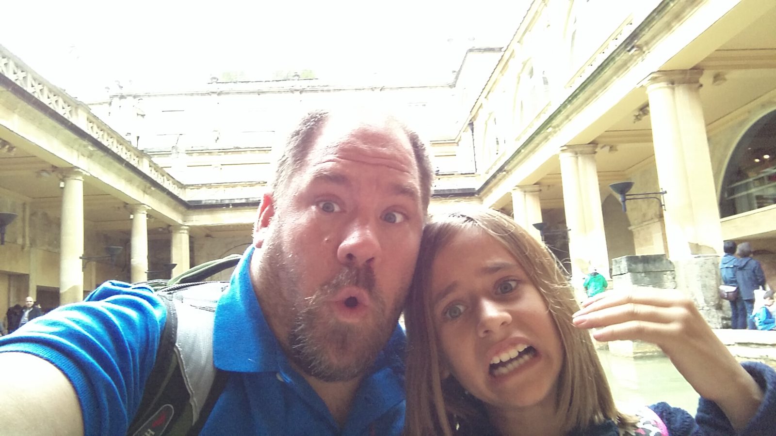 Funny faces by the Great Bath