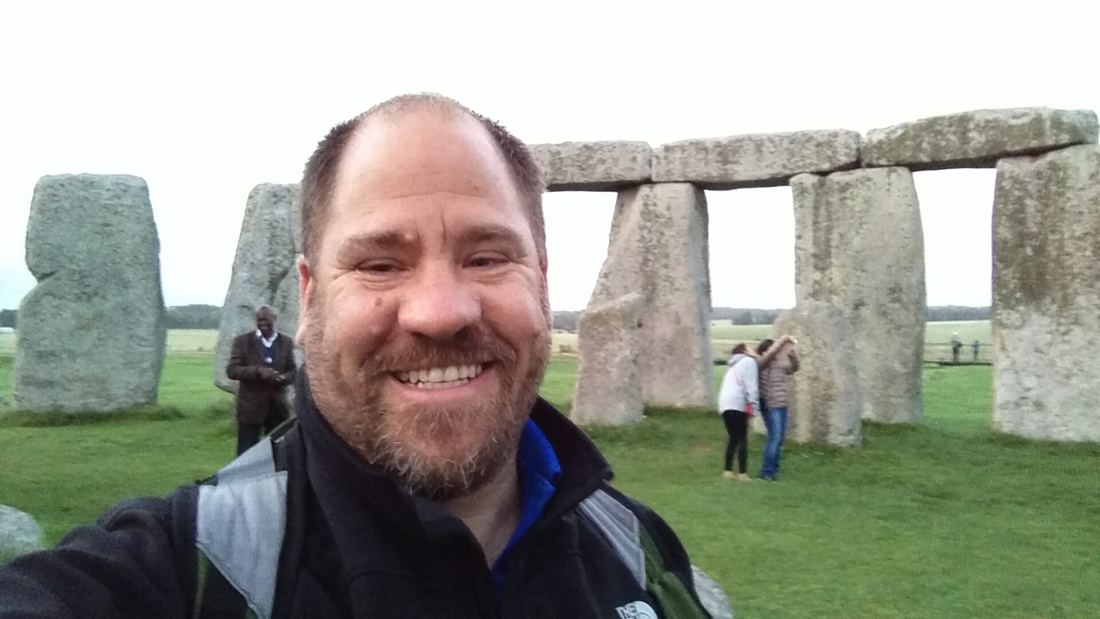 Me at Stonehenge, selfie by the stones