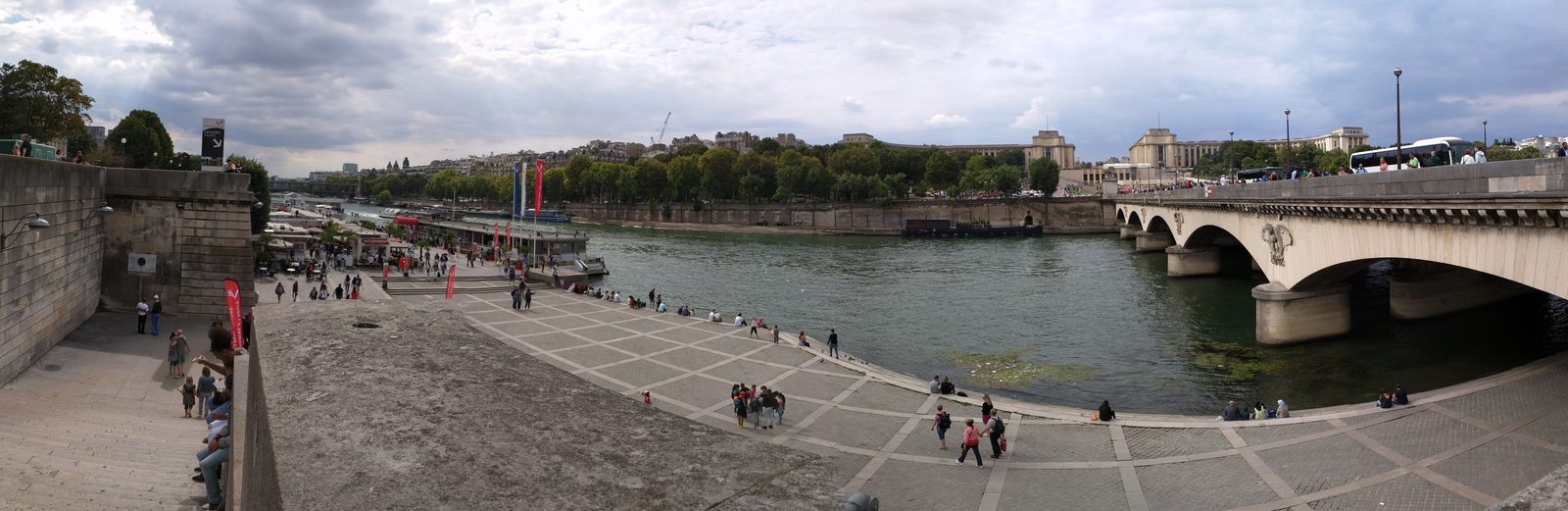 View of the Seine, next to the Eiffel Tower. It's also where we got on the boat, for our boat ride