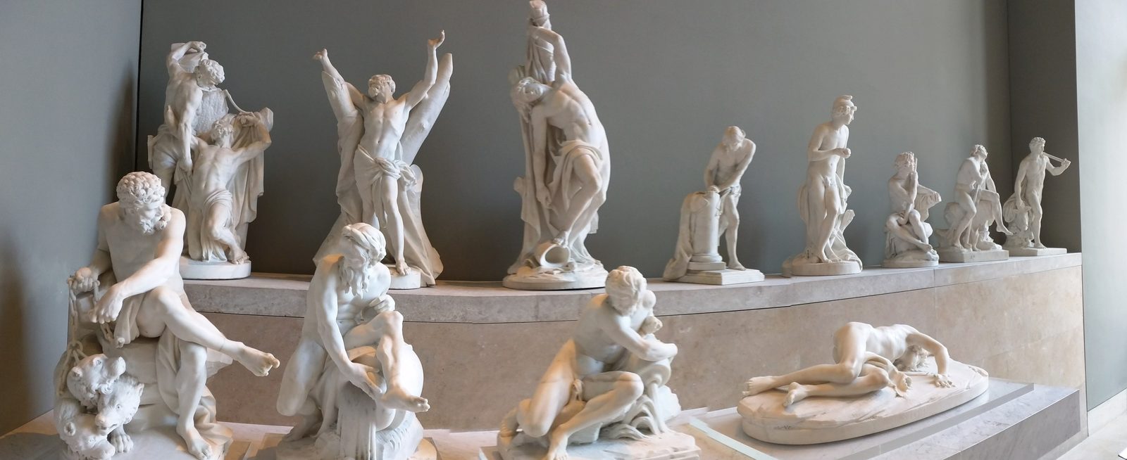 Marble figures in the Louvre