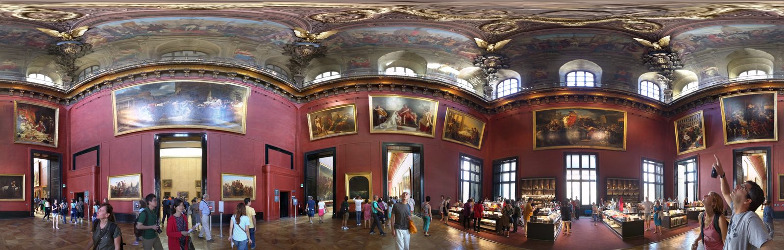 A painted ceiling gallery at the Louvre