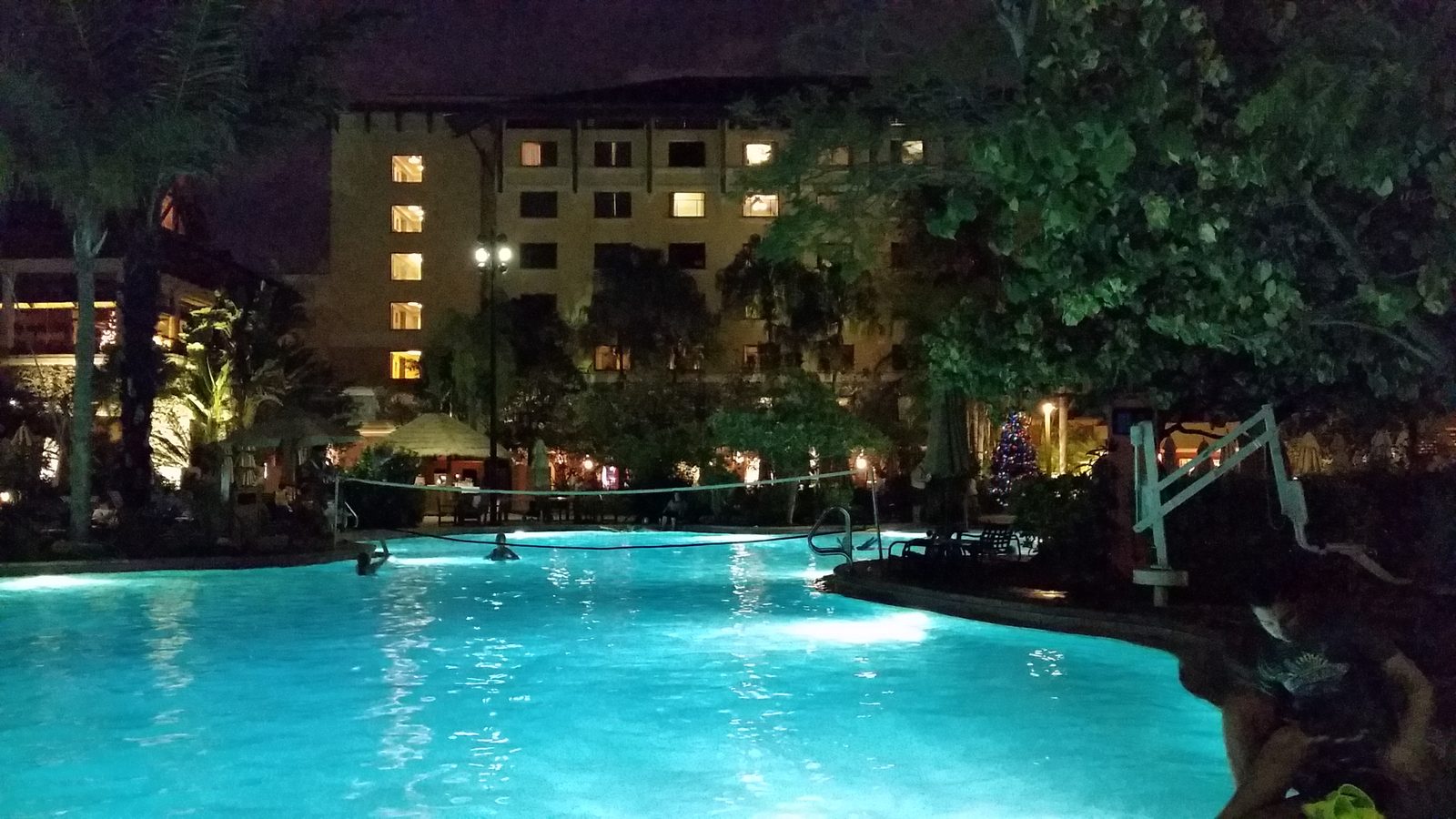 The Royal Pacific pool our first night