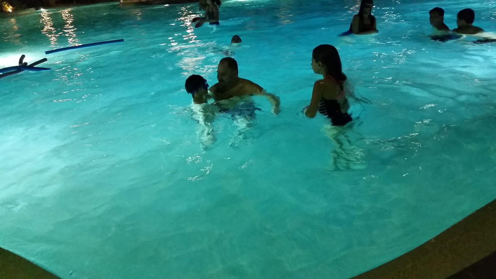 Swimming at the resort Christmas Eve night